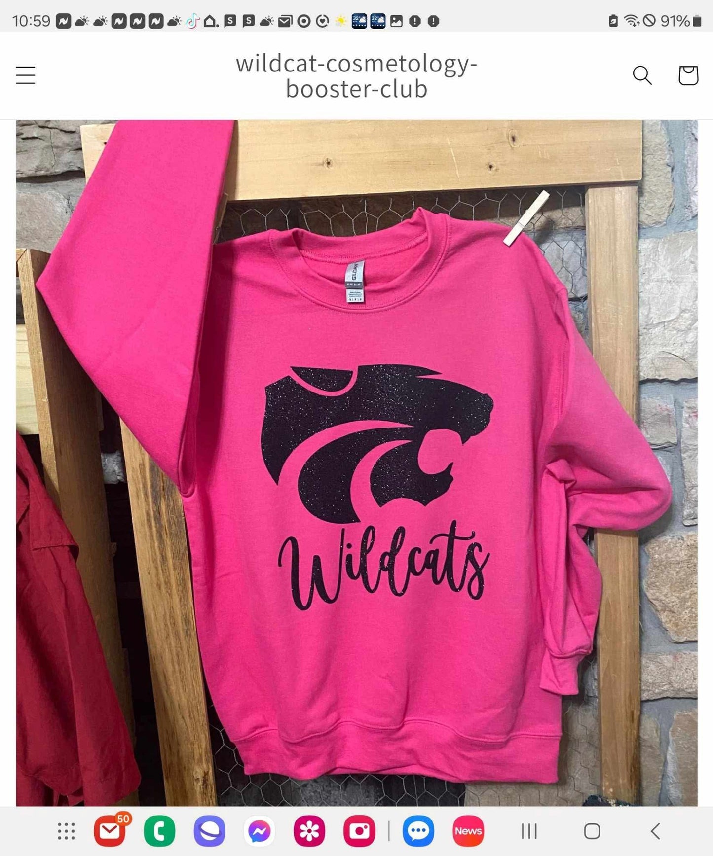 Pink wildcat sweatshirt
