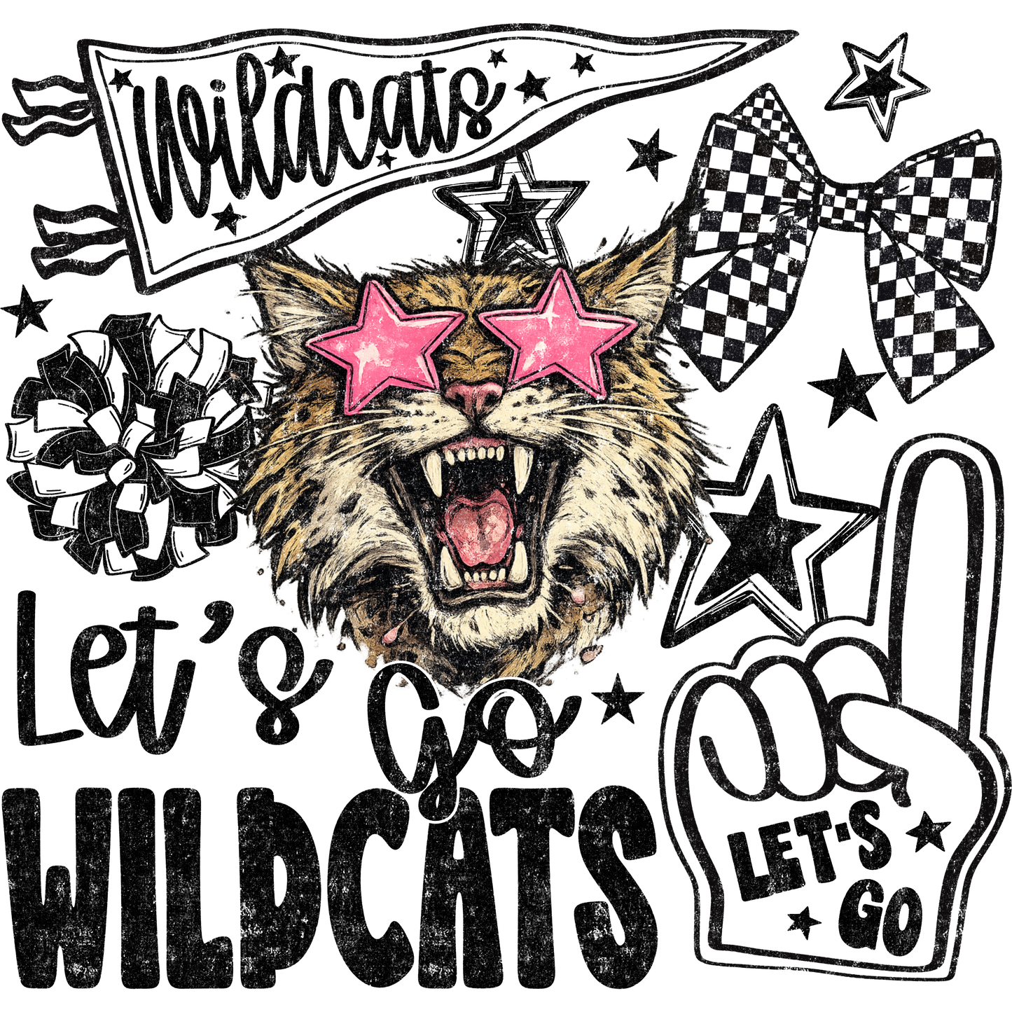 Wildcats with Pink Star Eyes