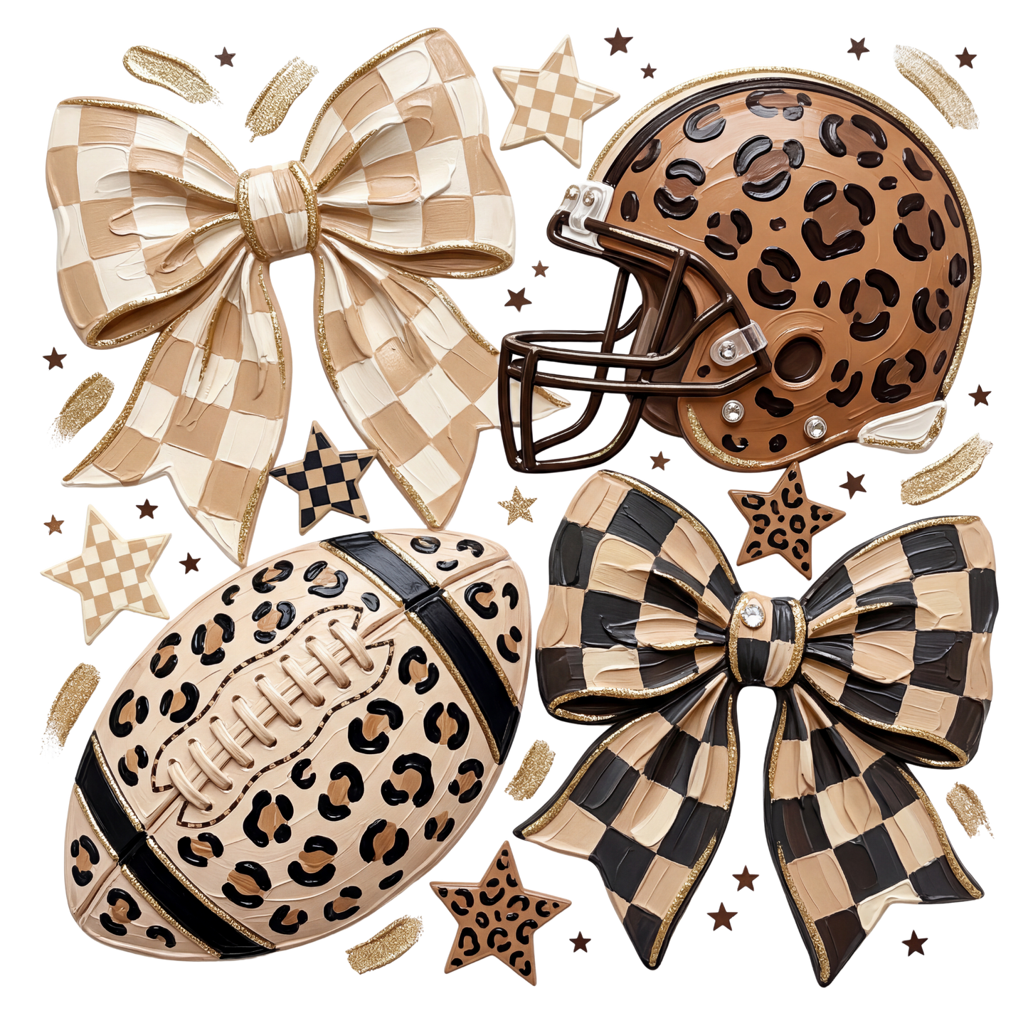 Football with Checkered Bows