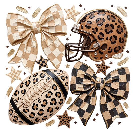 Football with Checkered Bows